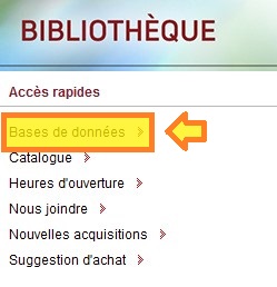 Accès rapides Bases de données Site Web ENAP bibliothèque